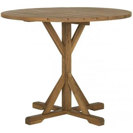 SAFAVIEH Arcata Round Table- Teak - 29.1 x 35.4 x 35.4 in. PAT6735A